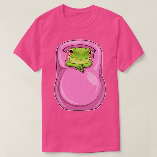 カエルフィットネスダンベル Tシャツ (デザイン正面)