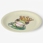 カエルプリンスイン金ゴールドクラウンベビーシャワー誕生日 ペーパープレート (アングル)