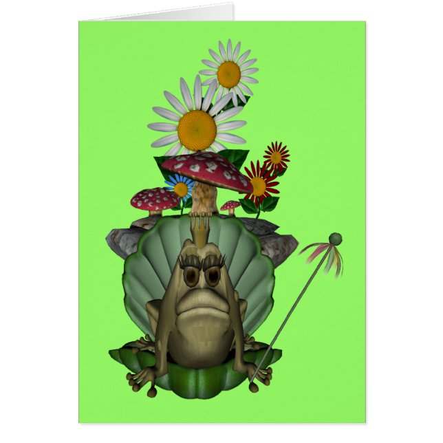 カエルプリンセスオンザ玉座空白のノートカード (正面)