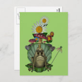 カエルプリンセスオン玉座かわいいはがき ポストカード (正面/裏面)