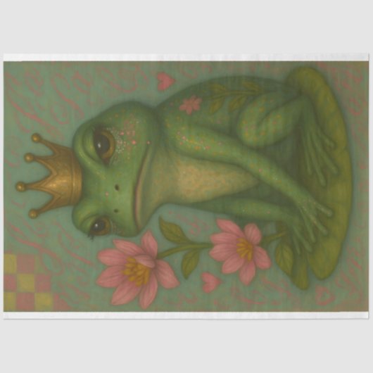 カエルプリンセスデコページ紙-お洒落クラウン 薄葉紙 (正面)