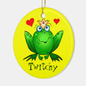 カエルプリンセスプリンス漫画カエル名オーナメント セラミックオーナメント (左)