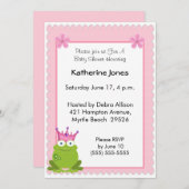 カエルプリンセスベビーシャワー招待状 招待状 (正面/裏面)