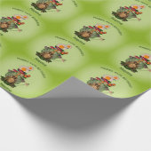 カエルプリンセスマッシュルームパーソナライズされた誕生日 ラッピングペーパー (角)