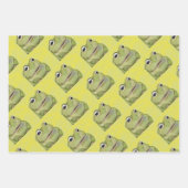 カエルプリント包装紙 ラッピングペーパーシート (正面3)