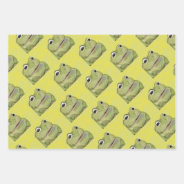 カエルプリント包装紙 ラッピングペーパーシート