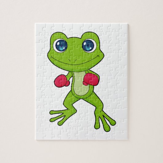 カエルボクシングボクサーボクシング手袋 ジグソーパズル (縦)