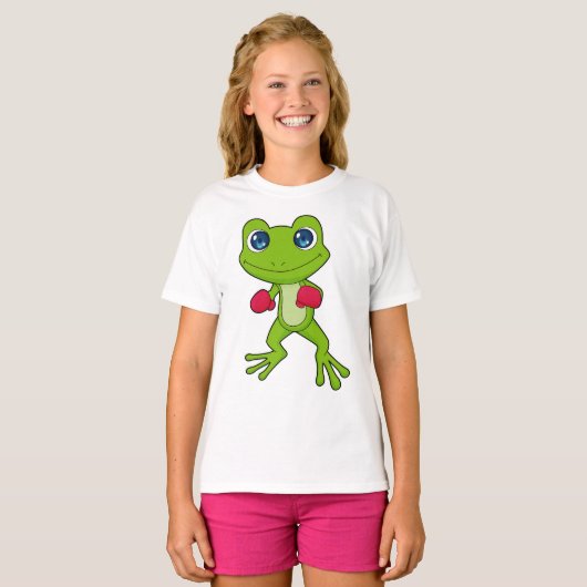 カエルボクシングボクサーボクシング手袋 Tシャツ (正面フル)