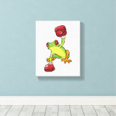 カエルボクシングボクシング手袋 キャンバスプリント (インサイチュ (ウッドフロア))