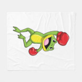 カエルボクシングボクシング手袋 フリースブランケット (正面(横))