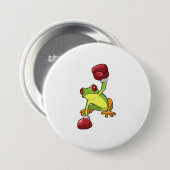 カエルボクシングボクシング手袋 缶バッジ (正面&裏面)