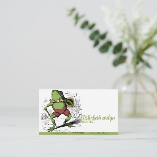 カエルヴィンテージスケッチ 名刺 (スタンド正面)