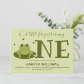 カエル一匹の緑の動物を最初に誕生日 招待状 (スタンド正面)