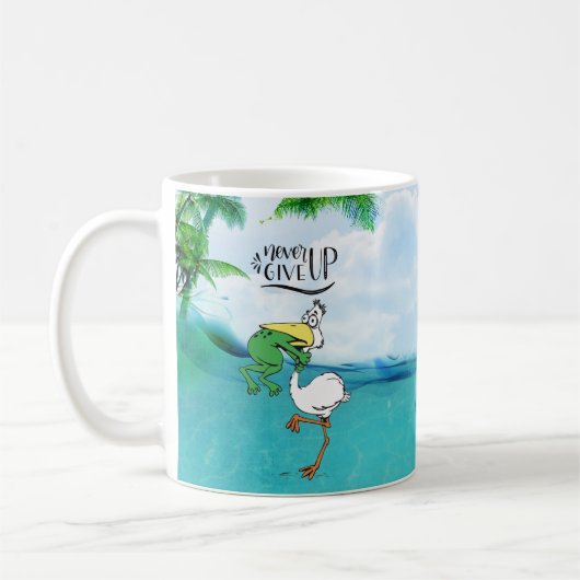 カエル与えの喉を詰まらせないこと コーヒーマグカップ (左)