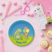 カエル付きアイスクリーム紙プレート ペーパープレート (パーティー)
