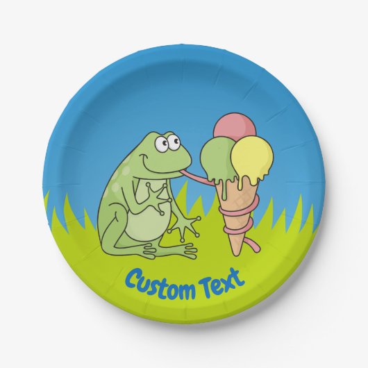 カエル付きアイスクリーム紙プレート ペーパープレート (正面)