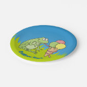 カエル付きアイスクリーム紙プレート ペーパープレート (アングル)