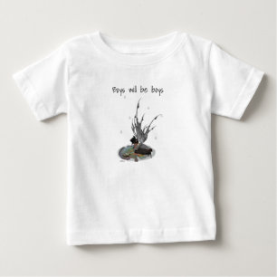 カエル付きボーイレインフェアリー男の赤ちゃんTシャツ ベビーTシャツ