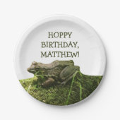 カエル写真パーソナライズされたパーティー ペーパープレート (正面)
