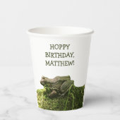 カエル写真パーソナライズされたパーティー 紙コップ (裏面)