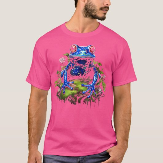 カエル動物モチーフイラストレーションカエル Tシャツ (正面)