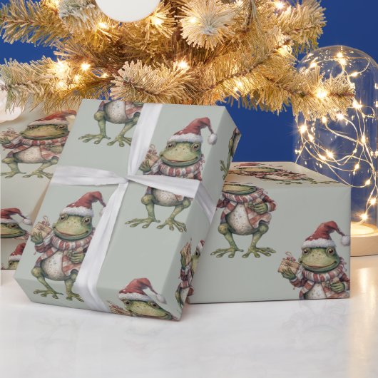 カエル包み紙 ラッピングペーパー (クリスマス)