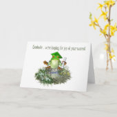 カエル卒業 カード (黄色い花)