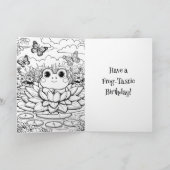 カエル味の誕生日とカラーページがある カード (内部)