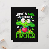 カエル大好きな女の子ガール蛙 カード (正面/裏面インサイチュ)