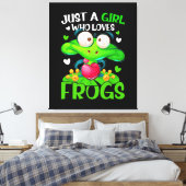 カエル大好きな女の子ガール蛙 キャンバスプリント (インサイチュ (寝室))