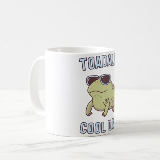 カエル大好きパパにぴったりな面白いカエルのデザイン コーヒーマグカップ (正面左)