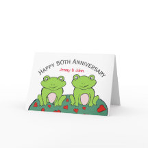 カエル夫婦50結婚th golden anniversary card
