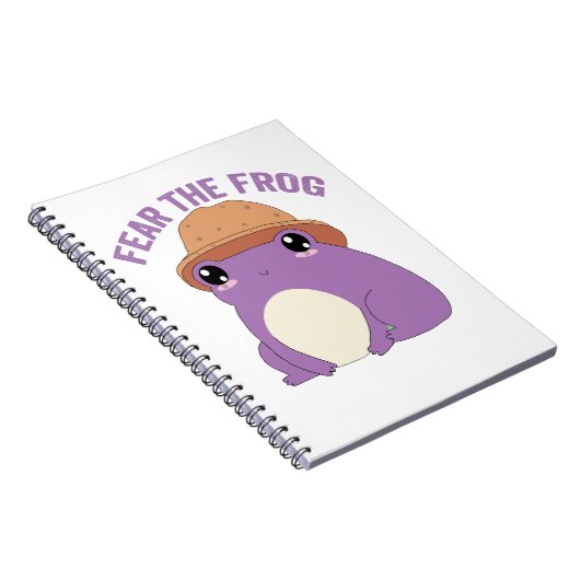 カエル好きおもしろいの贈り物のためのカエルの引用文を恐れる ノートブック (右側)