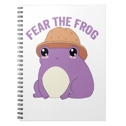 カエル好きおもしろいの贈り物のためのカエルの引用文を恐れる ノートブック (正面)