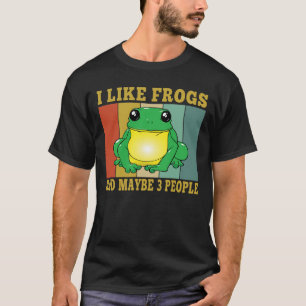 カエル好きおもしろい3人 Tシャツ