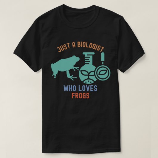カエル好きな生物学者、面白い生物学 Tシャツ (デザイン正面)