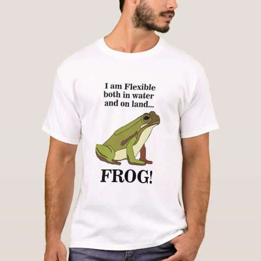 カエル好きのための面白いデザイン Tシャツ (正面)