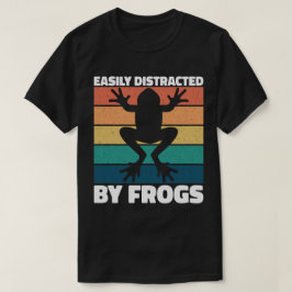 カエル好きの人に気を取られカラフルやすいデザイン Tシャツ