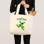 カエル好きトートバッグ ラージトートバッグ (正面(商品))