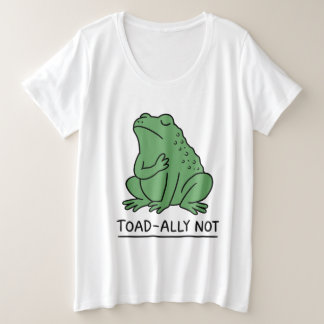 カエル嫌いじゃないけどヒキガエル派 プラスサイズTシャツ