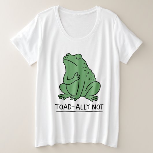 カエル嫌いじゃないけどヒキガエル派 プラスサイズTシャツ (デザイン正面)