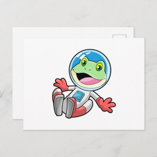 カエル宇宙飛行士のコスチューム スペース ポストカード (正面/裏面)