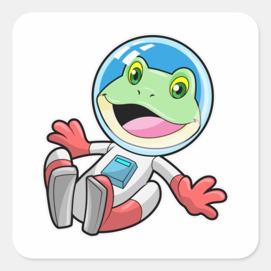 カエル宇宙飛行士の衣装宇宙 スクエアシール (正面)