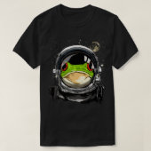 カエル宇宙飛行士宇宙探査天文愛好家 Tシャツ (デザイン正面)