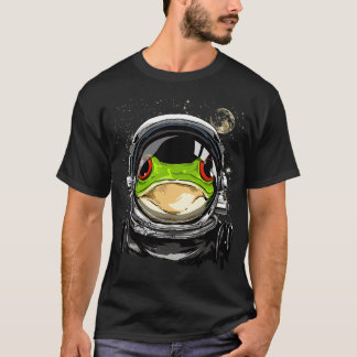 カエル宇宙飛行士宇宙探査天文愛好家 Tシャツ