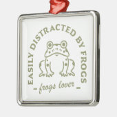 カエル恋人おもしろい引用文コテージコア美学 メタルオーナメント (左)