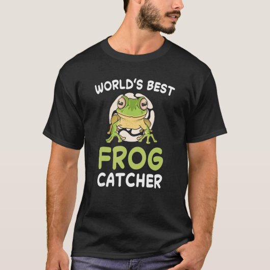 カエル愛蛙キャッチャー水陸両用捕獲器 Tシャツ (正面)