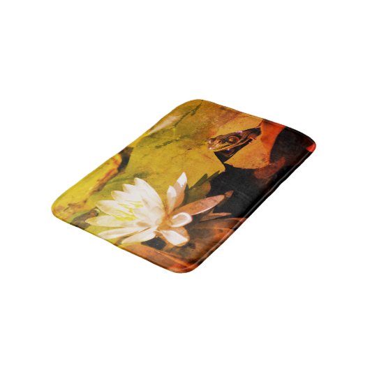 カエル感嘆スイレン抽象芸術 動揺して バスマット (アングル)