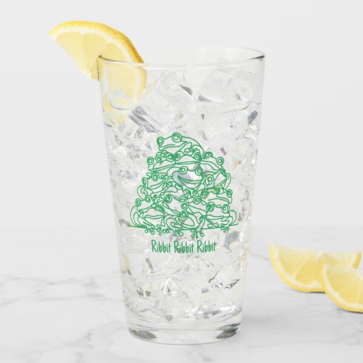 カエル抽象芸術グリーンラインアートパーソナライズされた タンブラーグラス (アイス正面)
