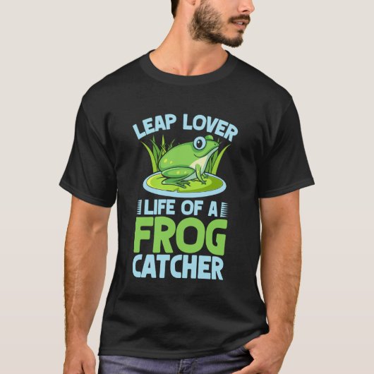 カエル捕まえが好きなカエル Tシャツ (正面)